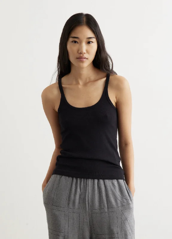Scoop Neck Rib Tank sheer tank top