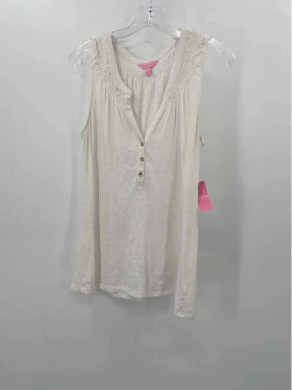 Pre-Owned Lilly Pulitzer White Size Large Tank Top soft tank top