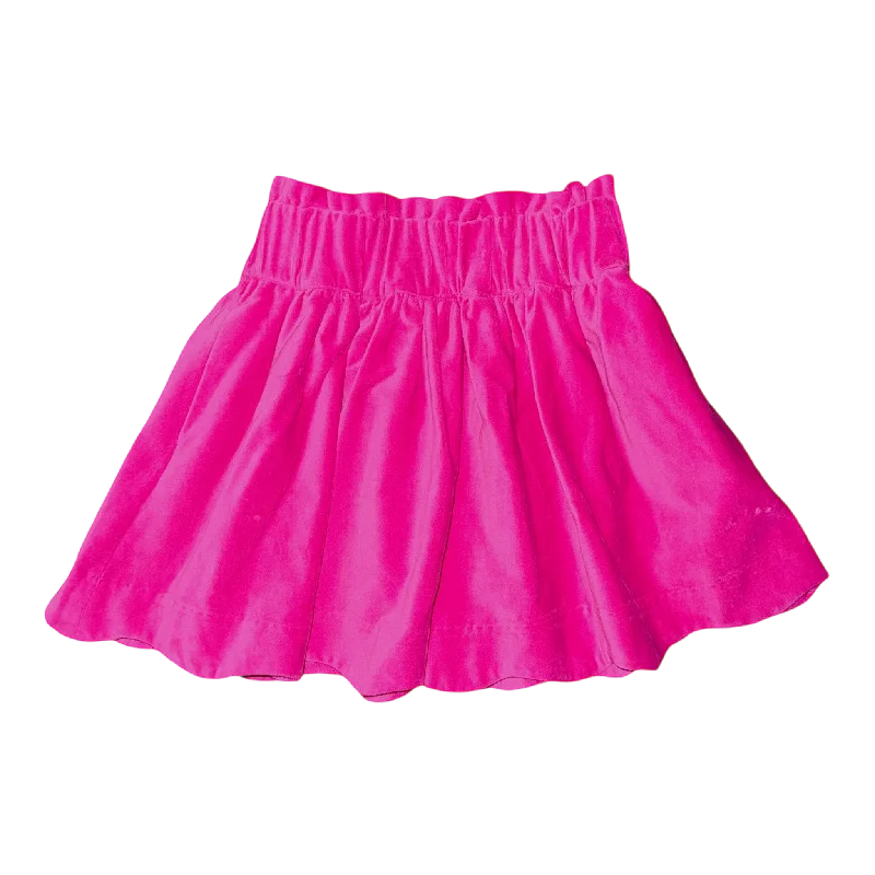 Seabrook Island Skirt 2.0- Palm Beach Pink Velvet ruffled skirt detail