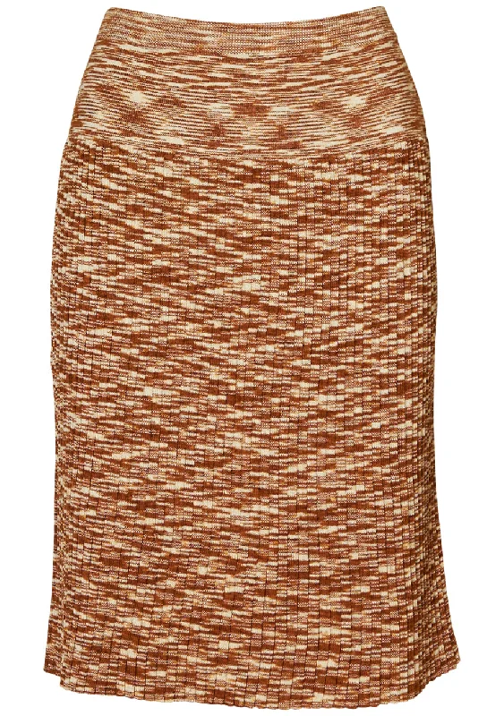 Vaz Skirt Burnt Orange Spacedye flowy skirt hem