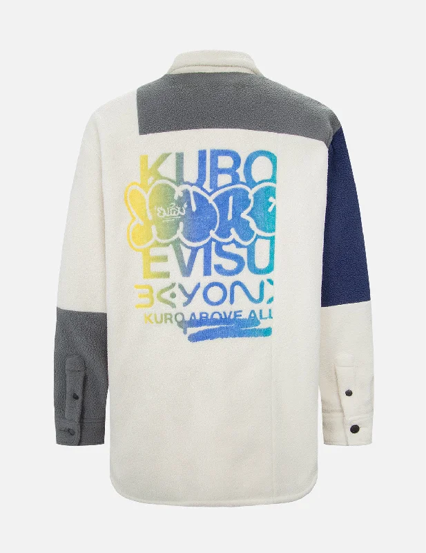 Colorblock Fleece Shirt Jacket Jersey Jacket Tulle Jacket Batik Jacket