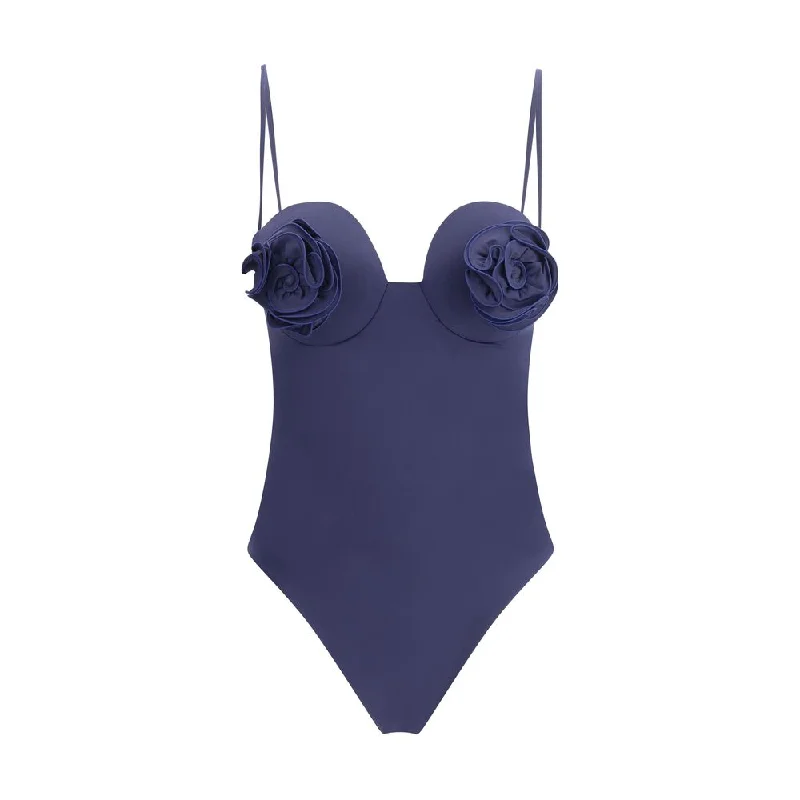 Magda Butrym One-piece swimsuit with rose detail Fun Pattern Swimsuit
