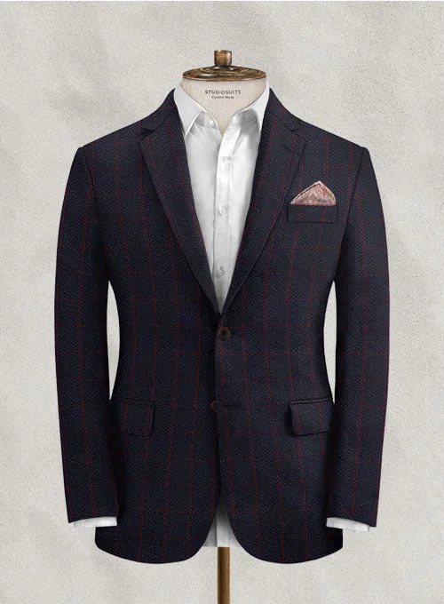 Solbiati Dark Blue Checks Seersucker Jacket Oversized Jacket Tailored Jacket Straight Jacket Solbiati Dark Blue Checks Seersucker Jacket Oversized Jacket Tailored Jacket Straight Jacket
