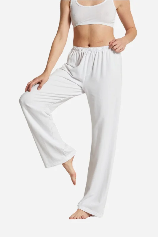perfect white tee Hannah Lounge Wide Leg Pant in White Fashionable Track Pants