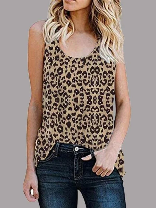 Leopard Print Summer Tank turquoise tank top