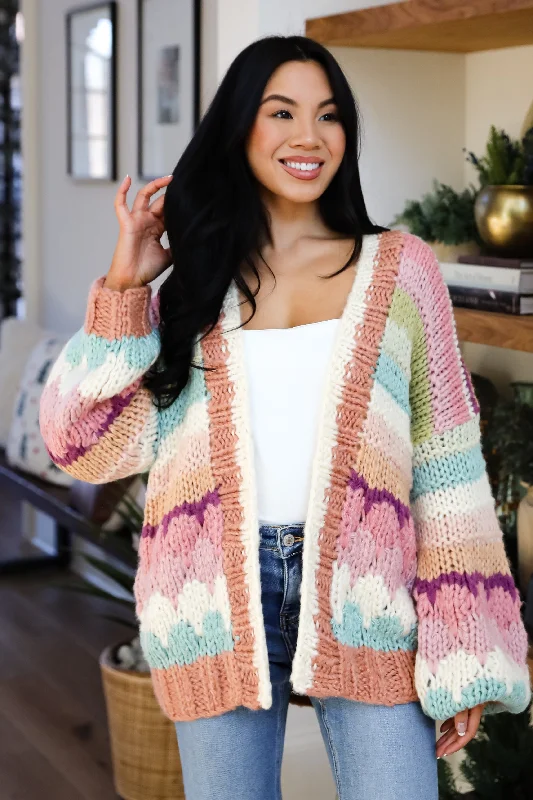 FINAL SALE - Cozy Coolness Multi Sweater Cardigan Spandex Blend Rayon Blend Denim Blend FINAL SALE - Cozy Coolness Multi Sweater Cardigan Spandex Blend Rayon Blend Denim Blend