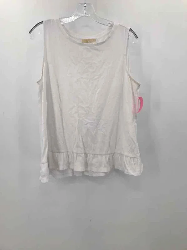 Pre-Owned MICHAEL Michael Kors White Size Large Tank Top high neck tank
