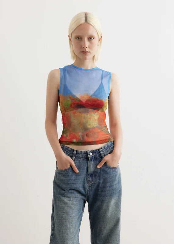 Mesh Tank halter tank top