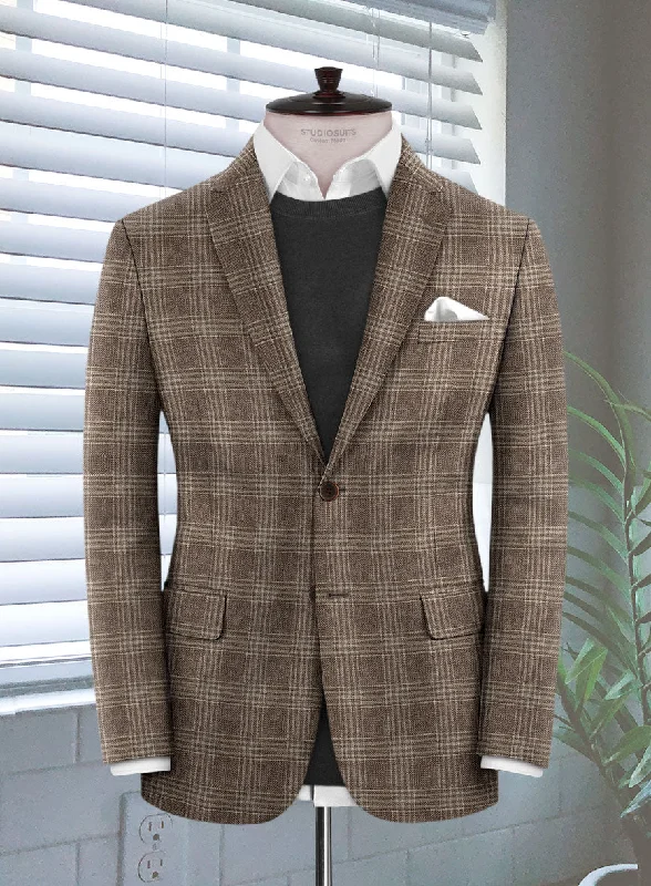 Lanificio Zegna Trofeo Brown Checks Cashmere Jacket Oversized Jacket Tailored Jacket Straight Jacket Lanificio Zegna Trofeo Brown Checks Cashmere Jacket Oversized Jacket Tailored Jacket Straight Jacket