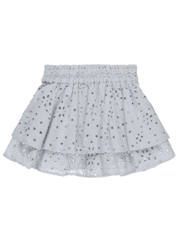Rylee & Cru Rose Mini Skirt, Light Blue breathable skirt fabric
