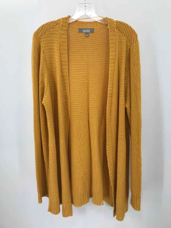 Pre-Owned Marled Yellow Size Large Cardigan Sweater Open Front Closed Front Wrap Front Pre-Owned Marled Yellow Size Large Cardigan Sweater Open Front Closed Front Wrap Front
