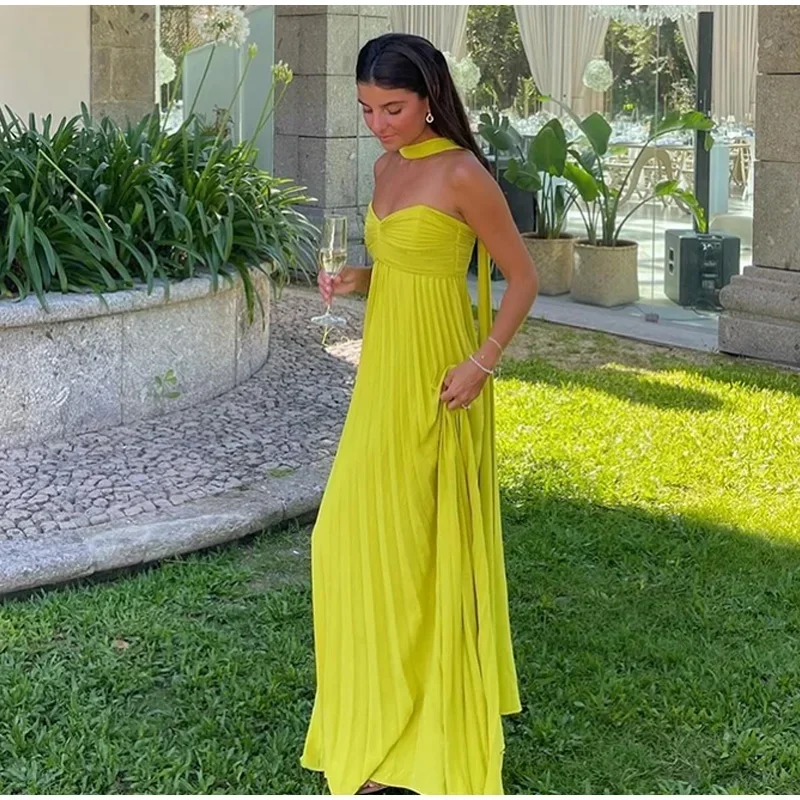 Green Sweetheart A-Line Pleated Long Party Dress Wedding Guest Dress, DP3590 Tunics Occasion special