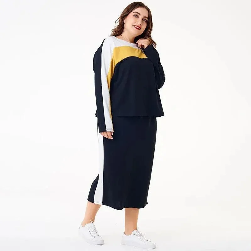 Spring Elastic Skirt Outfit Set wool skirt warm