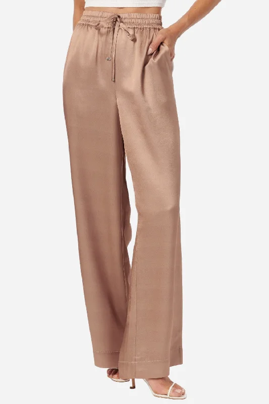Camy NYC Reggie Pants in Latte Formal Linen Trousers