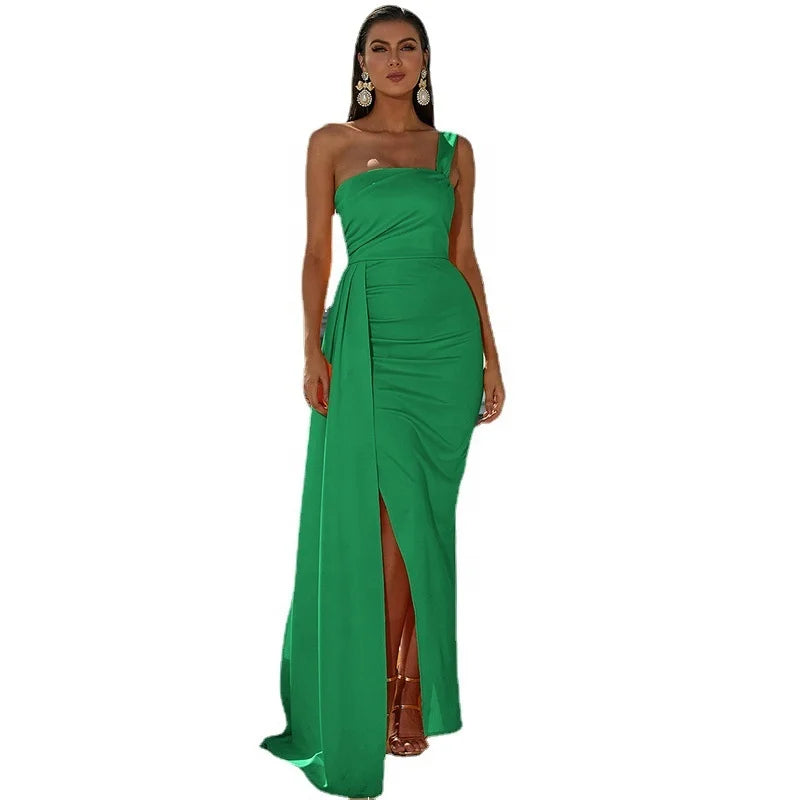 Manufacturer Classic Evening Dresses One Shoulder Pleated Prom Gowns Floor Length Long Party Dresses Women Evening Elegance Tunics Print Colorful Manufacturer Classic Evening Dresses One Shoulder Pleated Prom Gowns Floor Length Long Party Dresses Women Evening Elegance Tunics Print Colorful