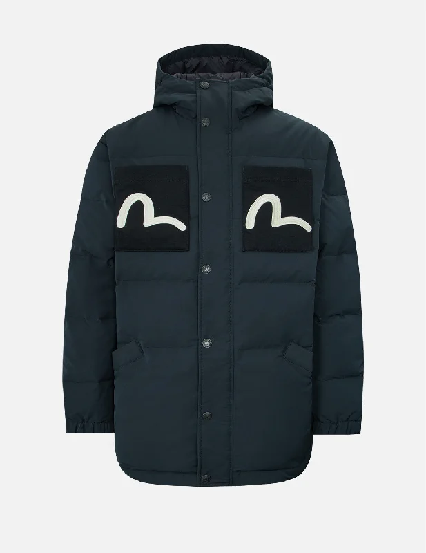 Denim Patch Pocket Down Jacket Print Jacket Jacquard Jacket Patchwork Jacket