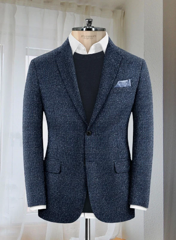 Lanificio Zegna Blue Basket Weave Jacket Appliqued Jacket Beaded Jacket Sequined Jacket Lanificio Zegna Blue Basket Weave Jacket Appliqued Jacket Beaded Jacket Sequined Jacket
