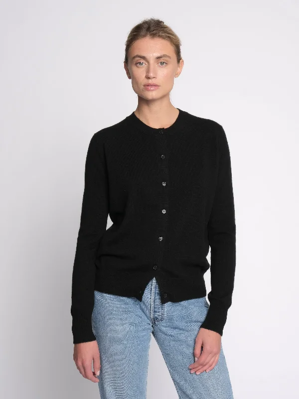 THE CROWN CARDIGAN | BLACK Lace Blend Ribbed Blend Corduroy Blend