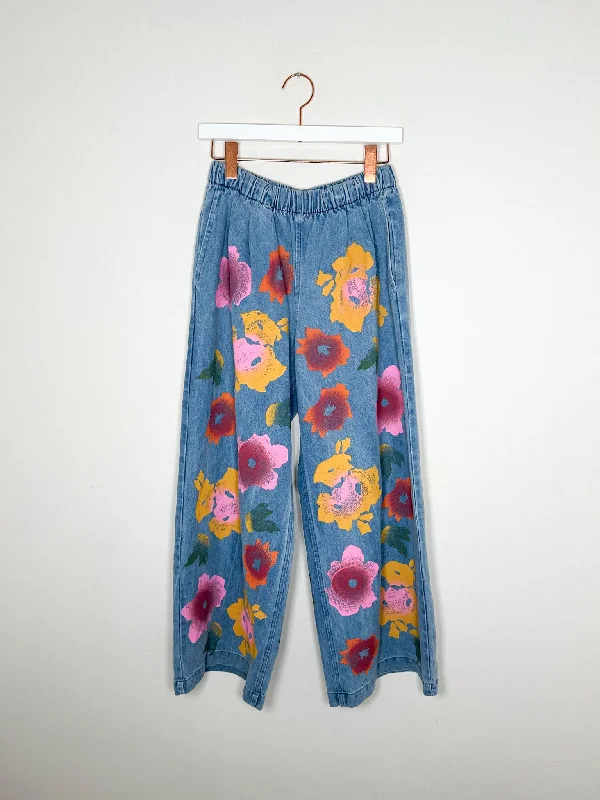 Jungmaven - Floral Disco Denim Pant - Light Stylish Harem Pants