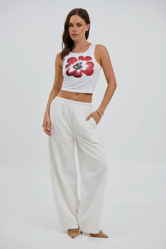 Bloom Tank White one shoulder tank