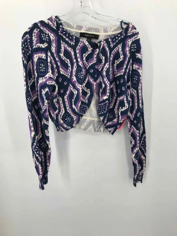 Pre-Owned Nine West Blue Size Large Cardigan Sweater Seamless Knitted Crochet