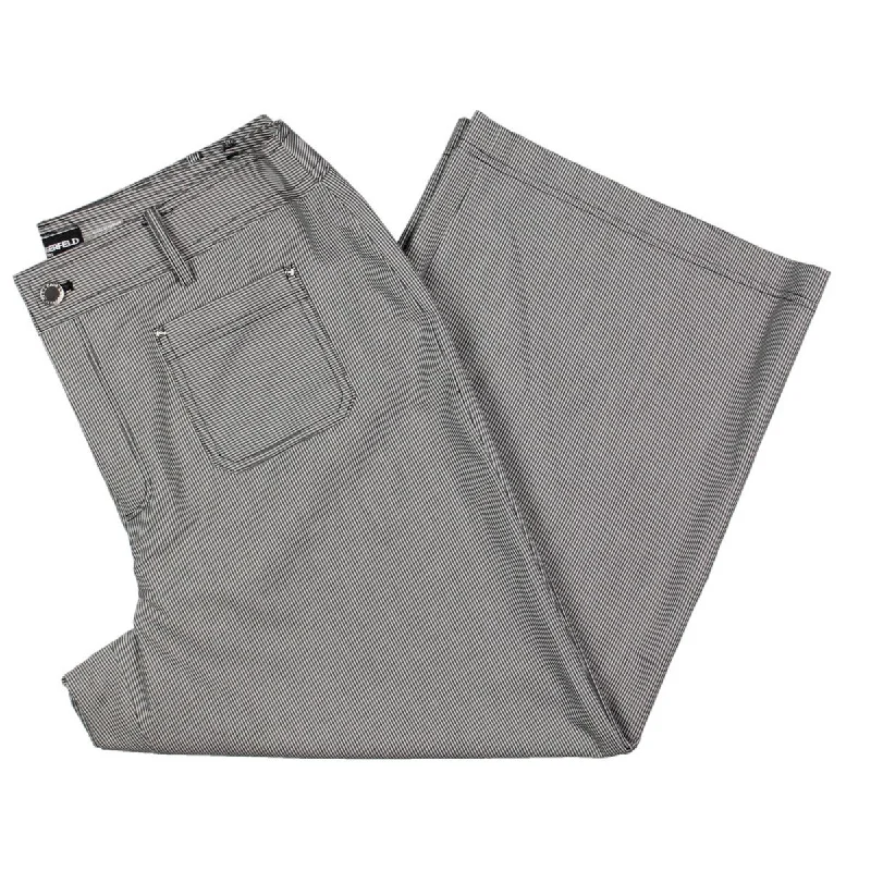 Karl Lagerfeld Paris Womens Pinstripe  Wide Leg Pants Comfortable Denim Trousers