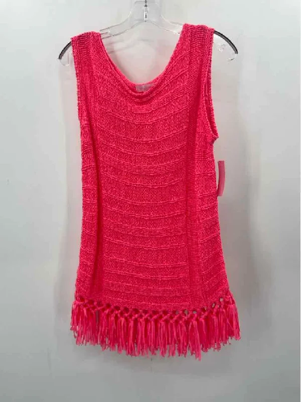 Pre-Owned Lilly Pulitzer Pink Size Large Knit Tank Top lightweight tank top