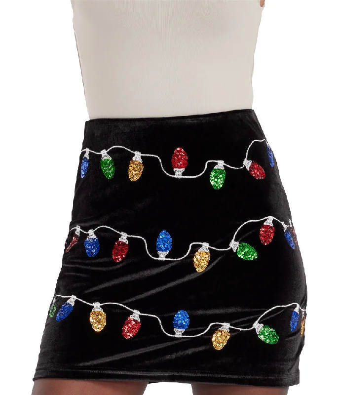Sequin Tangle Wrangler Skirt velvet skirt plush