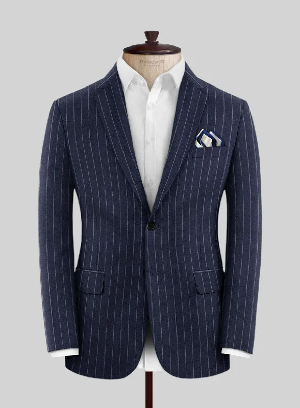 Caccioppoli Reilla Blue Wool Jacket Print Jacket Jacquard Jacket Embroidered Jacket