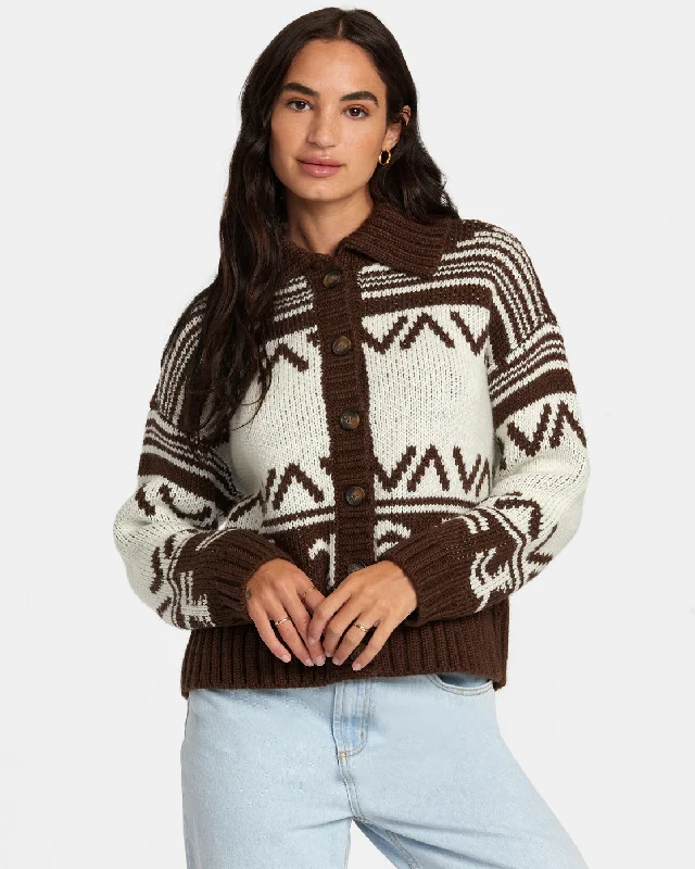 Tidal Cardigan - Java Plaid Cardigan Polka Dot Checkered