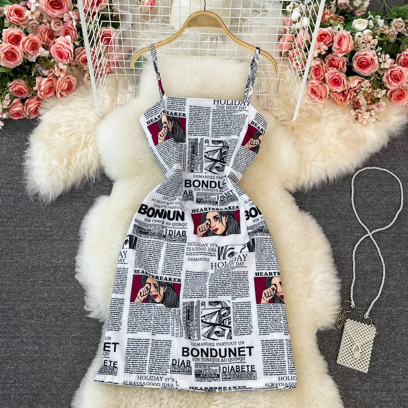 Personalized letter printed hip strap skirt  2794 breathable skirt fabric