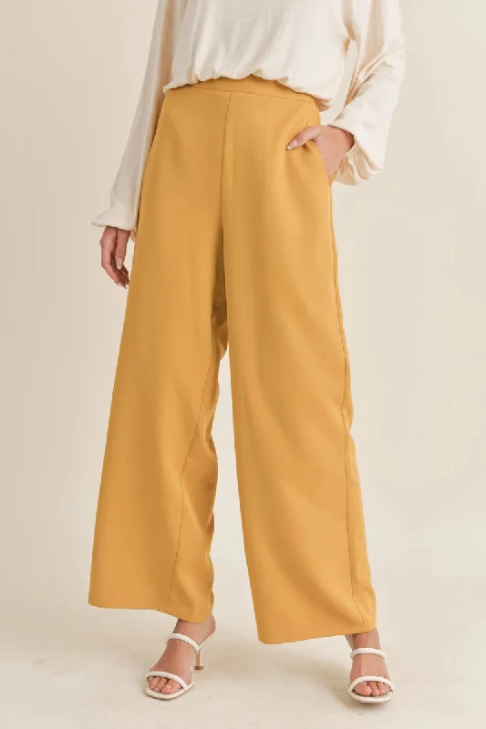 Sadie & Sage Carrey Wide Leg Pant in Chartreuse High-Waist Yoga Pants
