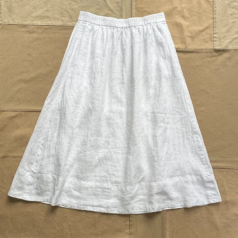 Maddie Skirt in Linen, White linen skirt natural