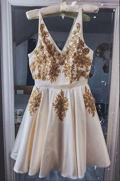 V-neck Sleeveless Homecoming Dress Appliques A-line party dress c3027 Tunics Top Casual V-neck Sleeveless Homecoming Dress Appliques A-line party dress c3027 Tunics Top Casual