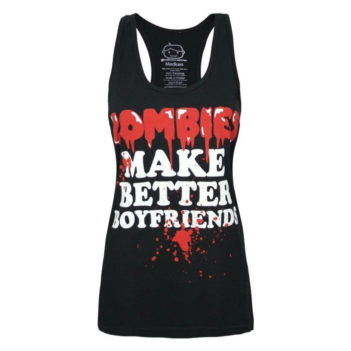 Goodie Two Sleeves Womens/Ladies Zombies Make Better Boyfriends Tank Top vintage tank top