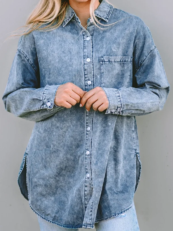 Belted Denim Jacket Toggled Jacket Drawstring Jacket Belted Jacket