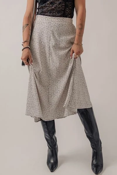 Speckle High Waist Midi Skirt denim skirt trendy