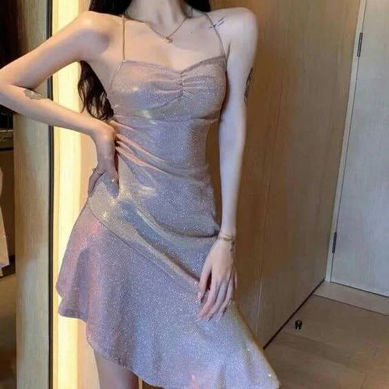 Spaghetti Straps Party Dress Sexy Homecoming Dress C2115 Tunics Prom sequined