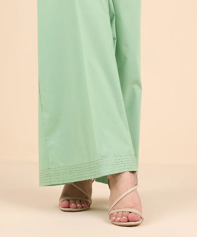 Solid Cambric Flared Pants Elegant Wool Trousers