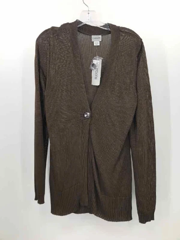 Pre-Owned Chico's Brown Size Large Cardigan Sweater Button Cardigan Zip Cardigan Pullover Cardigan Pre-Owned Chico's Brown Size Large Cardigan Sweater Button Cardigan Zip Cardigan Pullover Cardigan