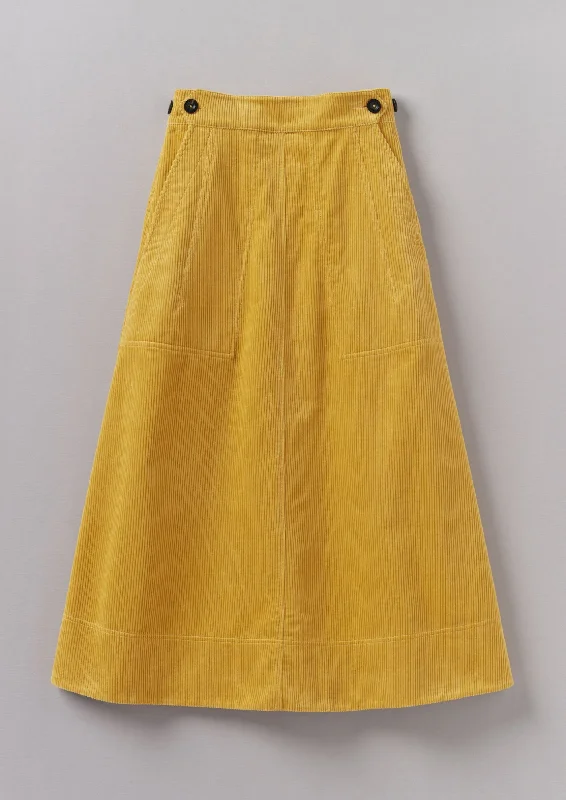 Organic Cord A Line Skirt | Heliodor floral skirt print