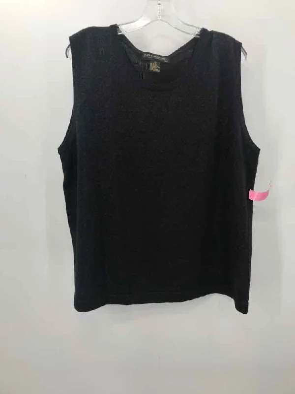 Pre-Owned Lisa Originals Black Size Medium Knit Tank Top off shoulder tank