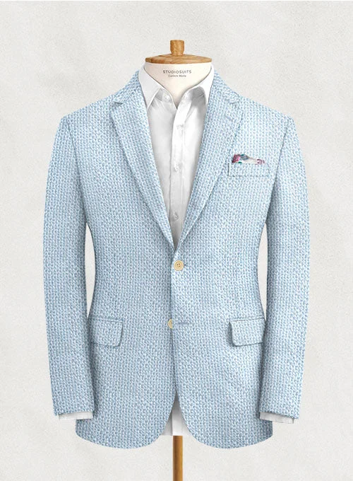 Solbiati Gingham Light Blue Seersucker Jacket Jacket Blazer Coat