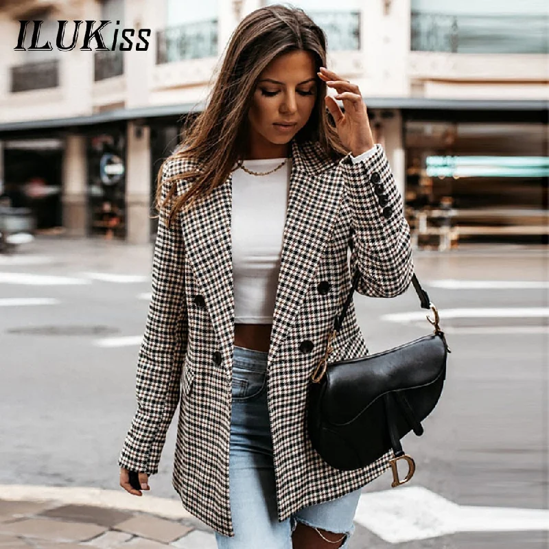 Autumn Blazers For Women Elegant Long Sleeve Plaid Coat Female Jacket 2022 Casual Loose Fall Winter Women's Jackets Wool Jacket Cashmere Jacket Tweed Jacket Autumn Blazers For Women Elegant Long Sleeve Plaid Coat Female Jacket 2022 Casual Loose Fall Winter Women's Jackets Wool Jacket Cashmere Jacket Tweed Jacket