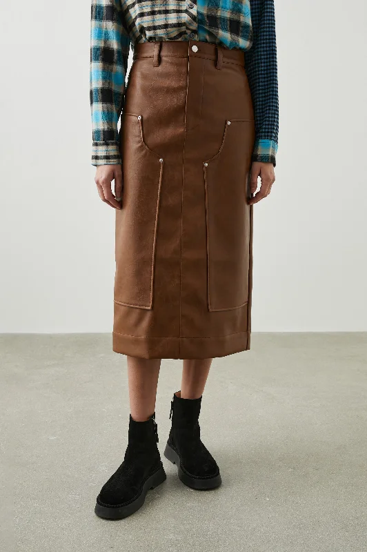 AMOS SKIRT - RUSSET linen skirt natural