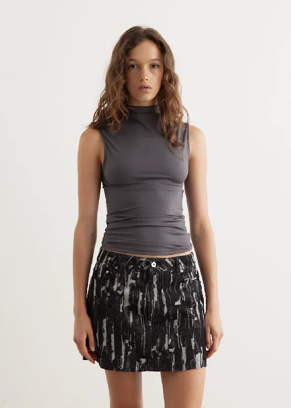 Tyne High Neck Tank Top graphic tank top