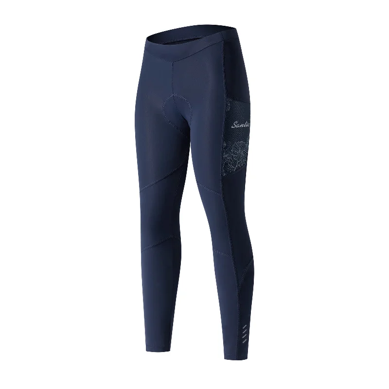 Santic Navy Women's Cycling Pants 4D Padded Bicycle Tights Comfortable Denim Leggings Santic Navy Women's Cycling Pants 4D Padded Bicycle Tights Comfortable Denim Leggings