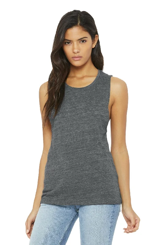 BELLA+CANVAS ® Women's Flowy Scoop Muscle Tank. BC8803 charcoal tank top