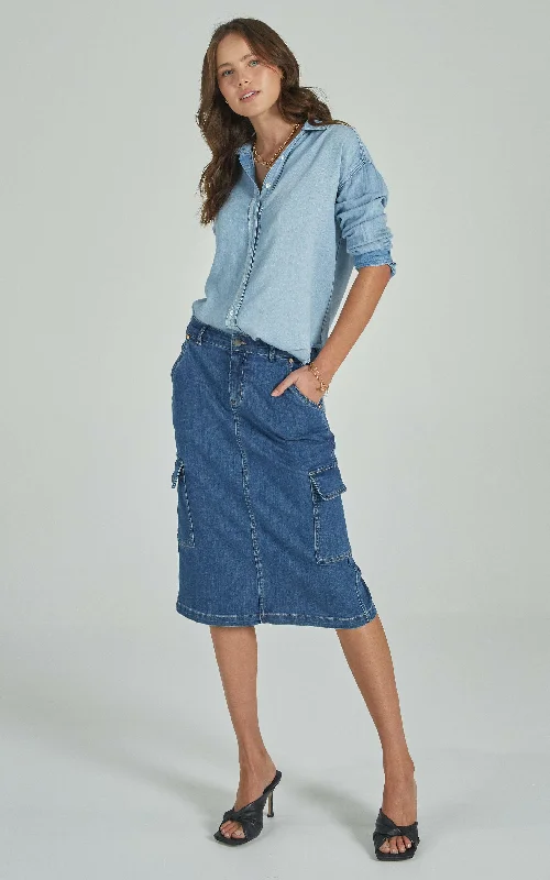 Cargo Midi Skirt chiffon skirt delicate