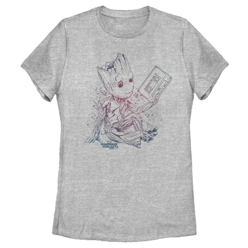 Women's Marvel Guardians of Galaxy Vol. 2 Groot Jams T-Shirt-- Polka Dot Checkered Tartan Women's Marvel Guardians of Galaxy Vol. 2 Groot Jams T-Shirt-- Polka Dot Checkered Tartan